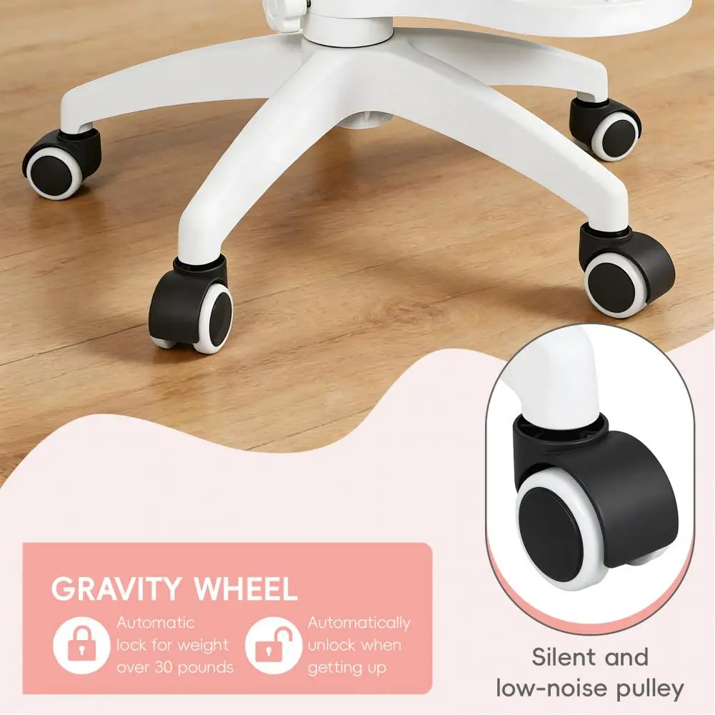 

Children Study Chair with Adjustable Footrest & Flip Arm 360° Swivel Mesh Chair for Home Learning Sitting Corrector