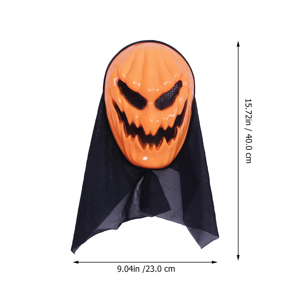 قطعتان من قناع اليقطين للهالوين، قناع شاش على شكل جمجمة شبح، خفيف الوزن يسمح بمرور الهواء لزي تنكر كرنفال الهالوين #5