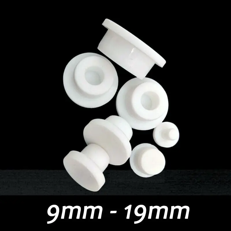 White Round Silicone Rubber Seal Hole Plugs Blanking End Caps Seal Bung Tube Pipe Inserts Plug 9mm-19mm