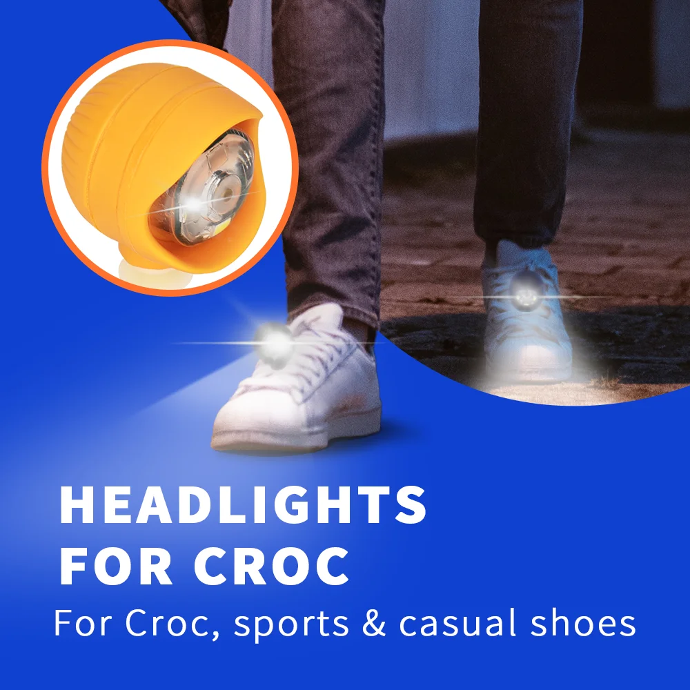 2pcs Shoe Lights - Brighten Up Your Outdoor Activities With The LED Headlight Shoe Light, Footwear Accessories