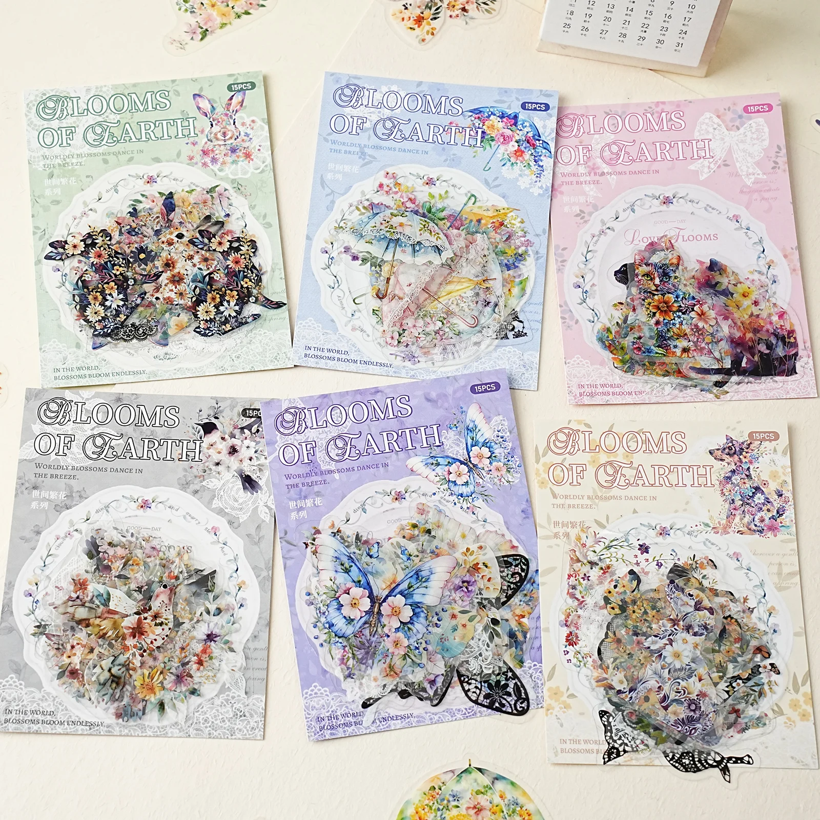 Etori Life Blooms of Earth Series Floral and Animal Stickers, Light Vintage Journaling Decoration Stickers for Laptops, Phone Stickers, Luggage, Handmade Scrapbooking Supplies, Office Decoration Accessories, Student Gift Paper Bags, Gift Box Packaging, School Supplies, Artistic Parties, Children's Stickers, Back-To-School Season