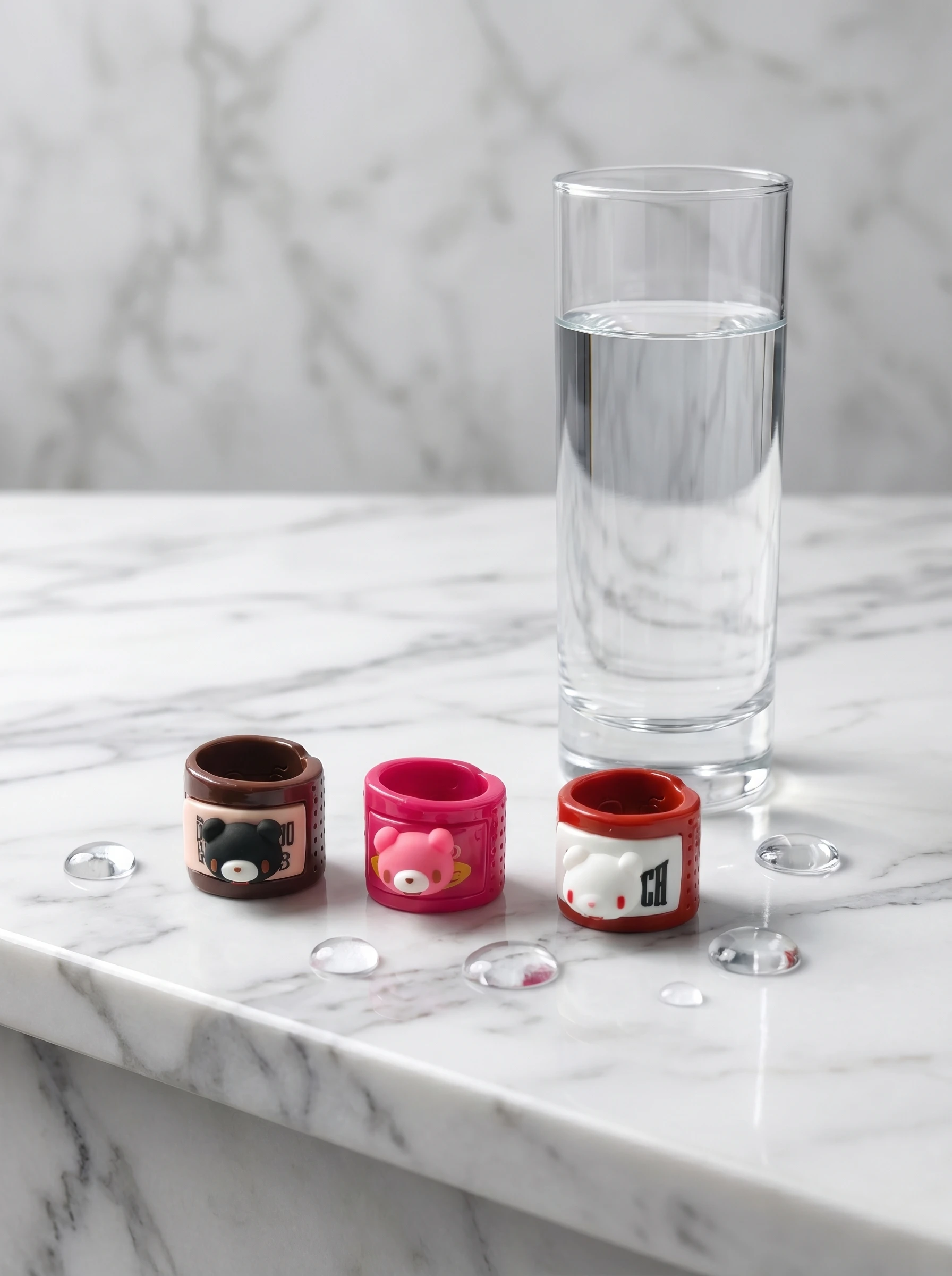 Cute Bear Enamel Rings for Women, Y2K Punk Wide Band Statement Rings, Aesthetic Kawaii Stackable Jewelry, Gift for Friends view 5