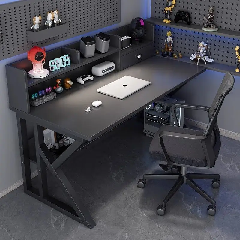 

Computer desk, desktop e-sports table and chairs, a set of simple desks, home student study bookshelves, integrated