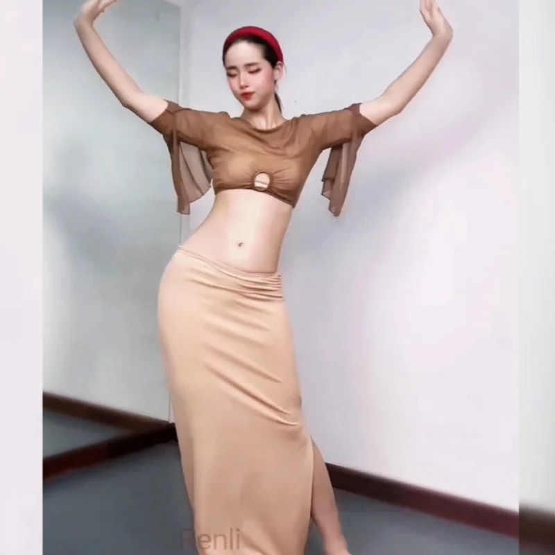 

New BellyDance Training Set Comfortable and Breathable Practice Suit Adult Female Oriental Belly Dance Performance Costume
