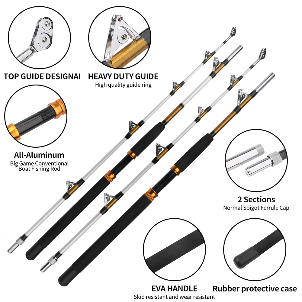 Caña de trolling para barco – 1.65-1.8m, jigging grandes peces - imagen 4