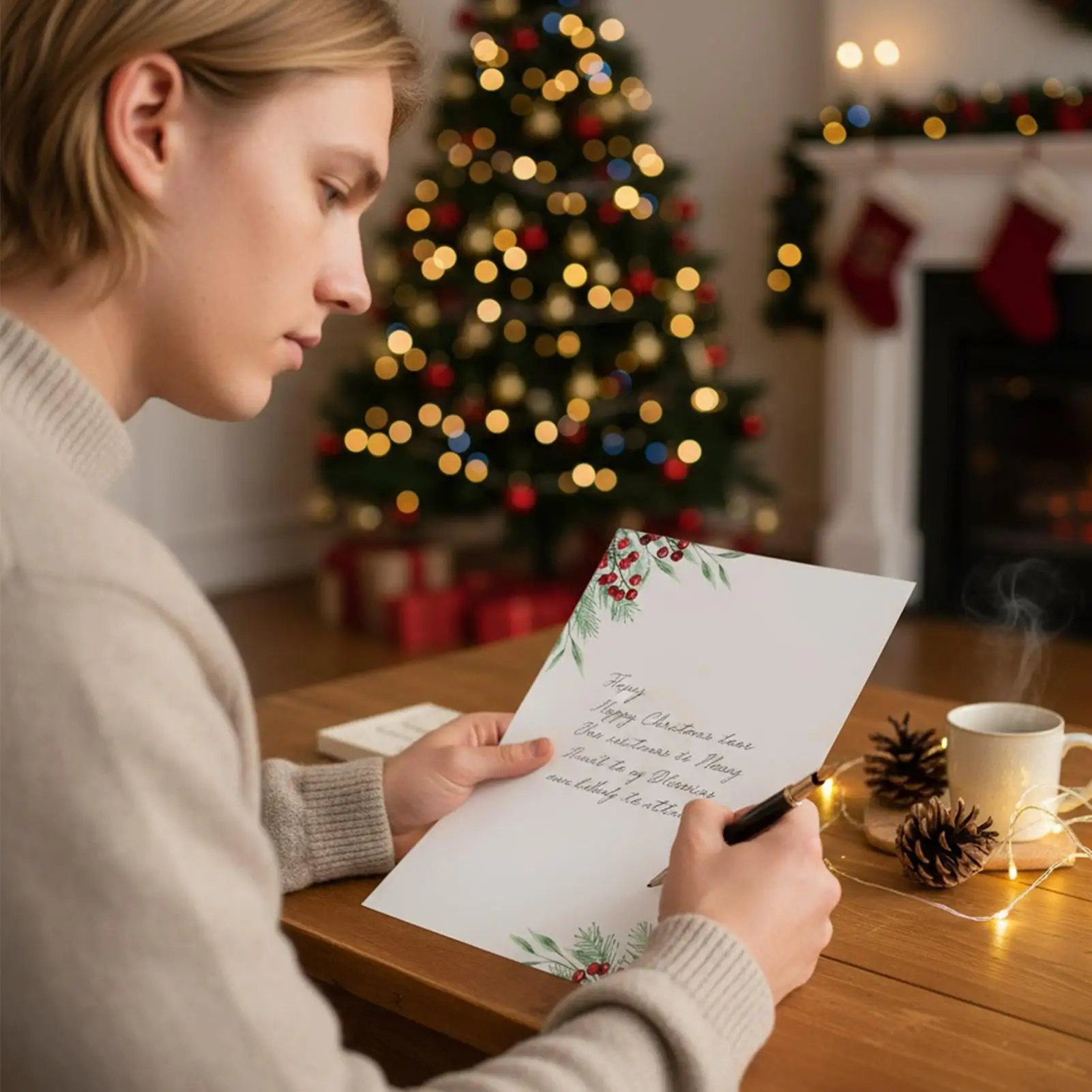 Christmas Letter Paper 50 Pieces Festive Border Design Sheets Holiday Stationery Paper For Writing Letter Notes Wedding