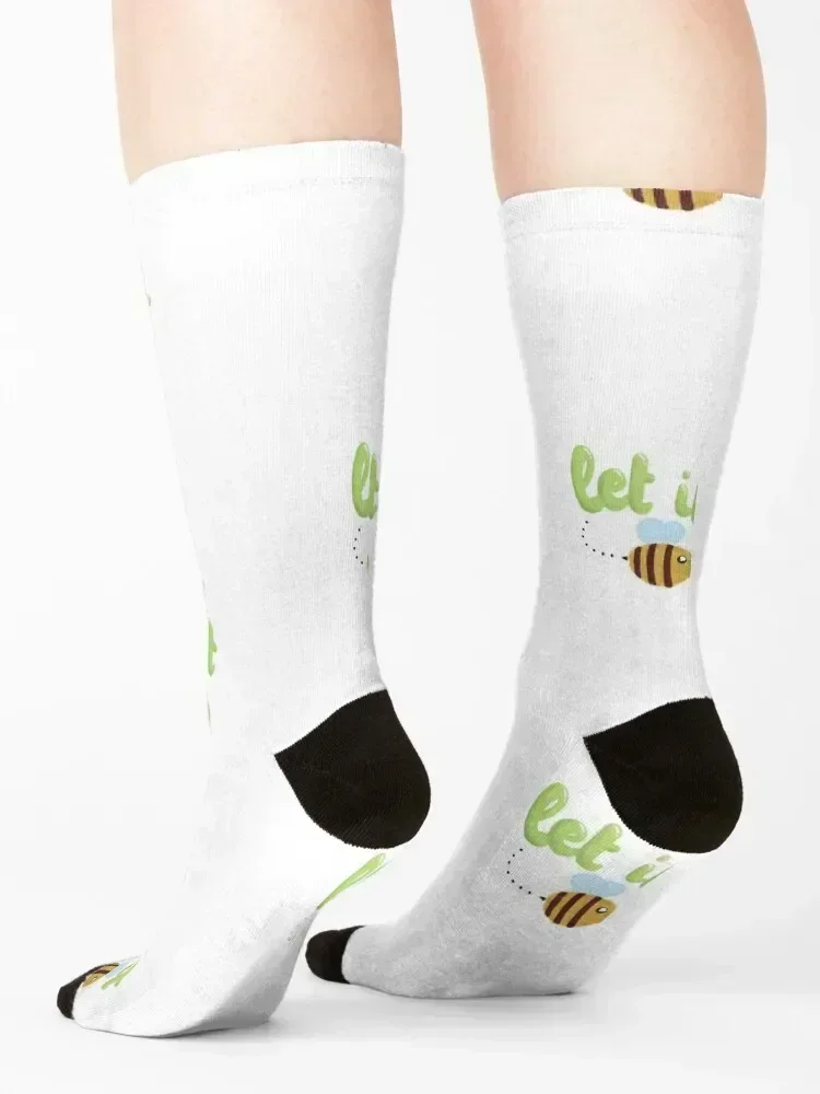 Let it bee Socks Wholesale funny sock Men's cotton Socks Women Men's