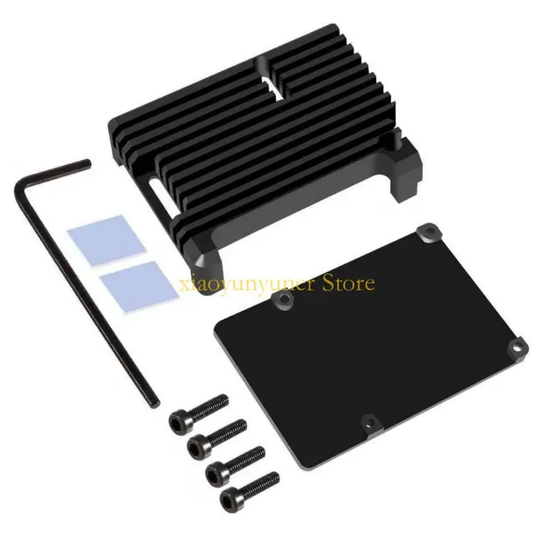 Durability Aluminium Alloy Pi 4B Armors Case Heatsink for Raspberry Pi4B with Double Quiet Fan Efficient Heat Management P9JB
