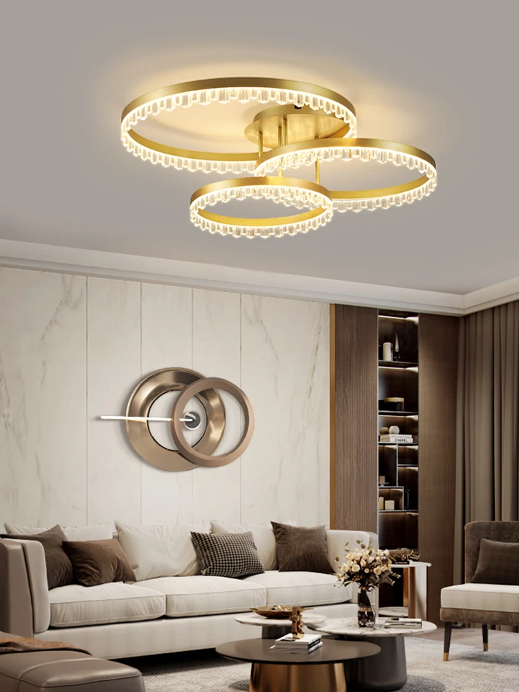

Nordic Style LED Ring Ceiling Light Villa Living Room Modern Decorative Chandelier Indoor Lighting Restaurant Pendant Light