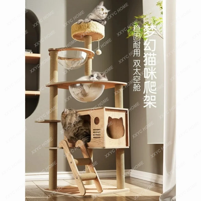 Integrated small apartment cat nest universal cat scratching board sisal column space capsule Tongtian column