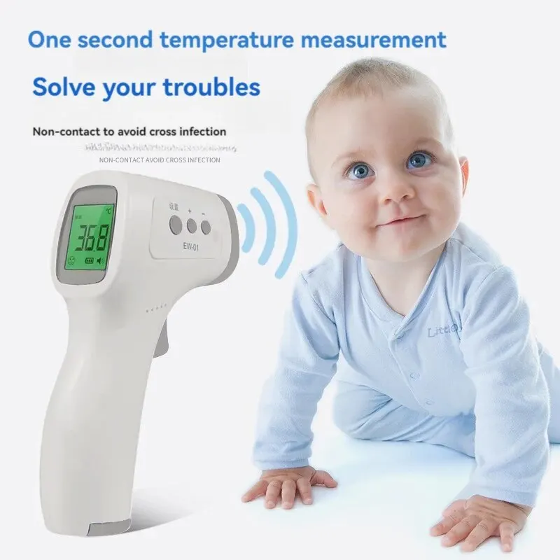 2-in-1 Infrared Body Temperature Gun Medical Non-Contact Smart Baby Elderly Forehead Temperature Gun Pulse Monitor Oximeter