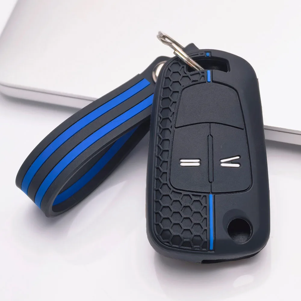 Key Fob Cover for Opel Astra Corsa Zafira Insignia Vectra Meriva Antara with Keychain Anti-Scratch Shockproof Soft Grip New