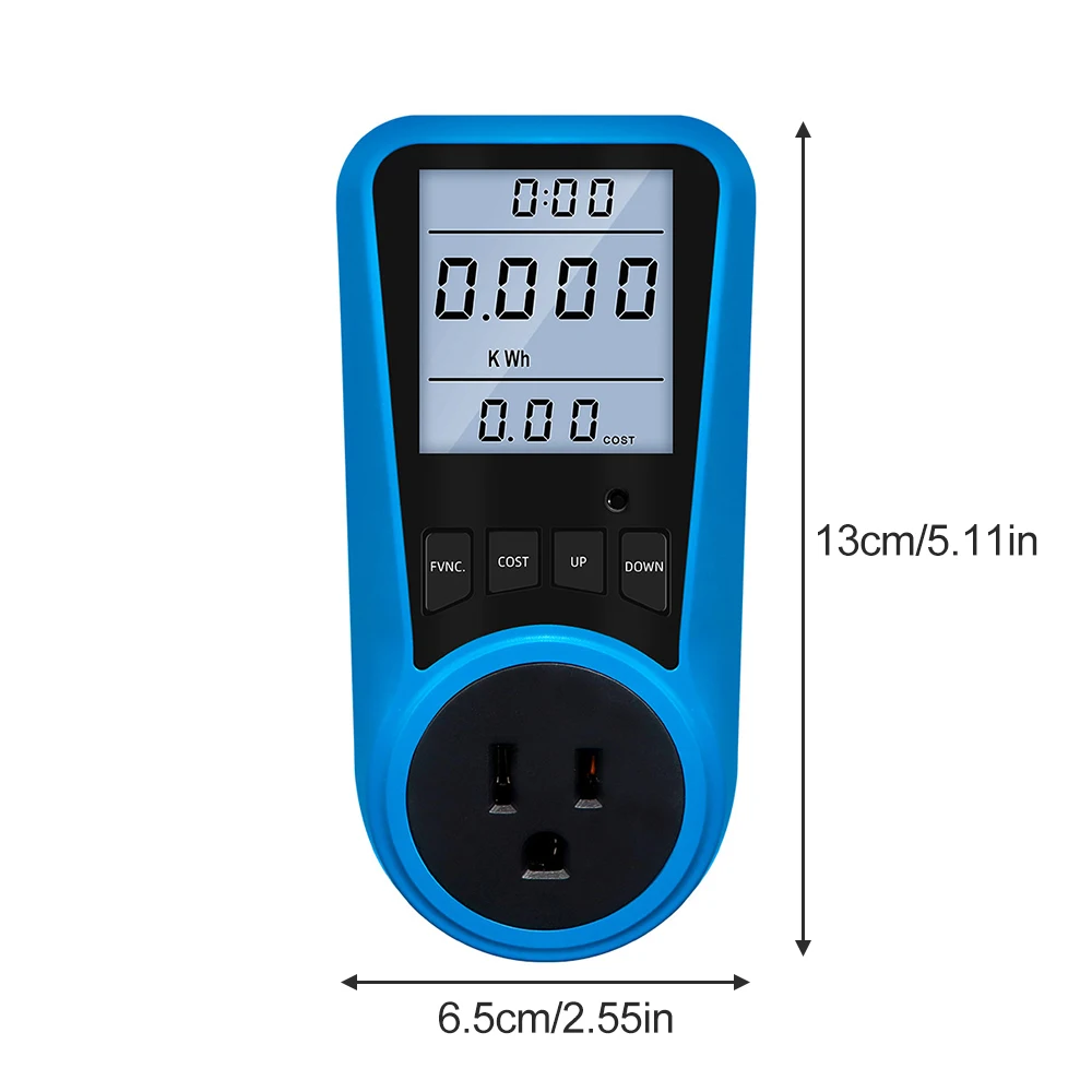 AC 230V Portable Socket Digital Current Meter Voltmeter AC Power Meter Time Watt Power Energy Tester Wattmeter US EU UK AU Plug