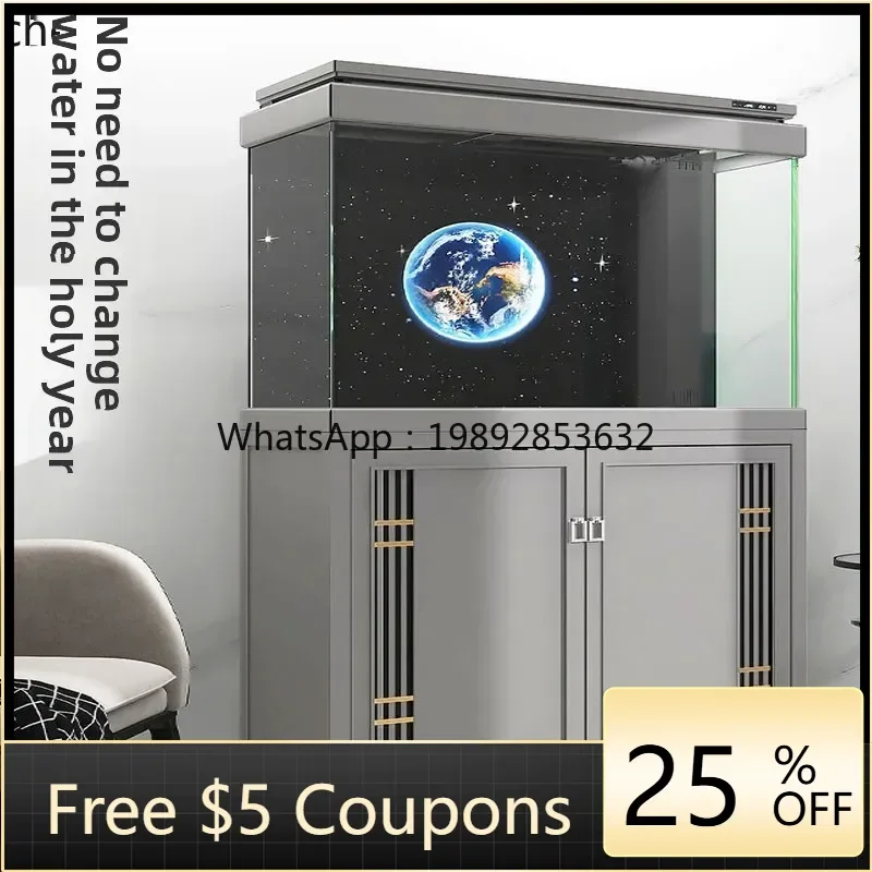 

YGG HSN fish tank large ecological ultra-white glass arowana tank living room small floor bottom filter arowana tank