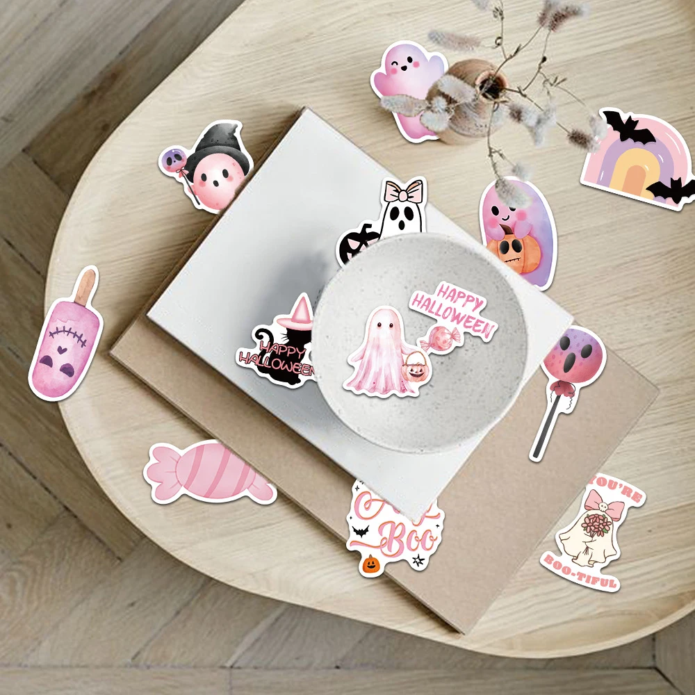 10/30/50PCS Halloween Sticker Pink Cartoon Graffiti DIY Motorcycle Helmet Scrapbook Phone Case Notebook Water Cup Decal Kids Toy