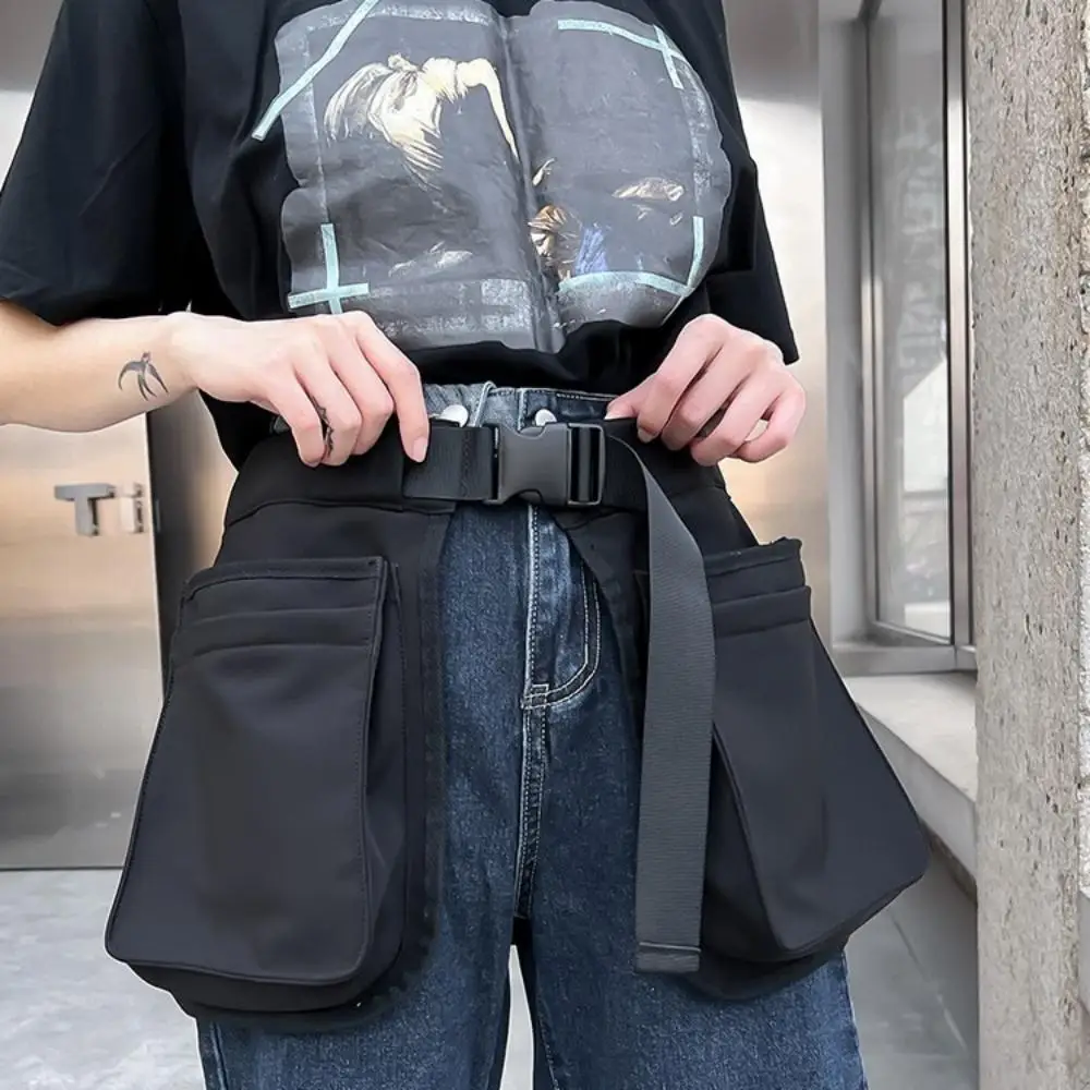 Ins Style Niche Sports Fashion Double-Sided Belt Apron Waist Bag Outdoor Multi-Purpose Multi-Pocket Universal Zipper Waist Bag