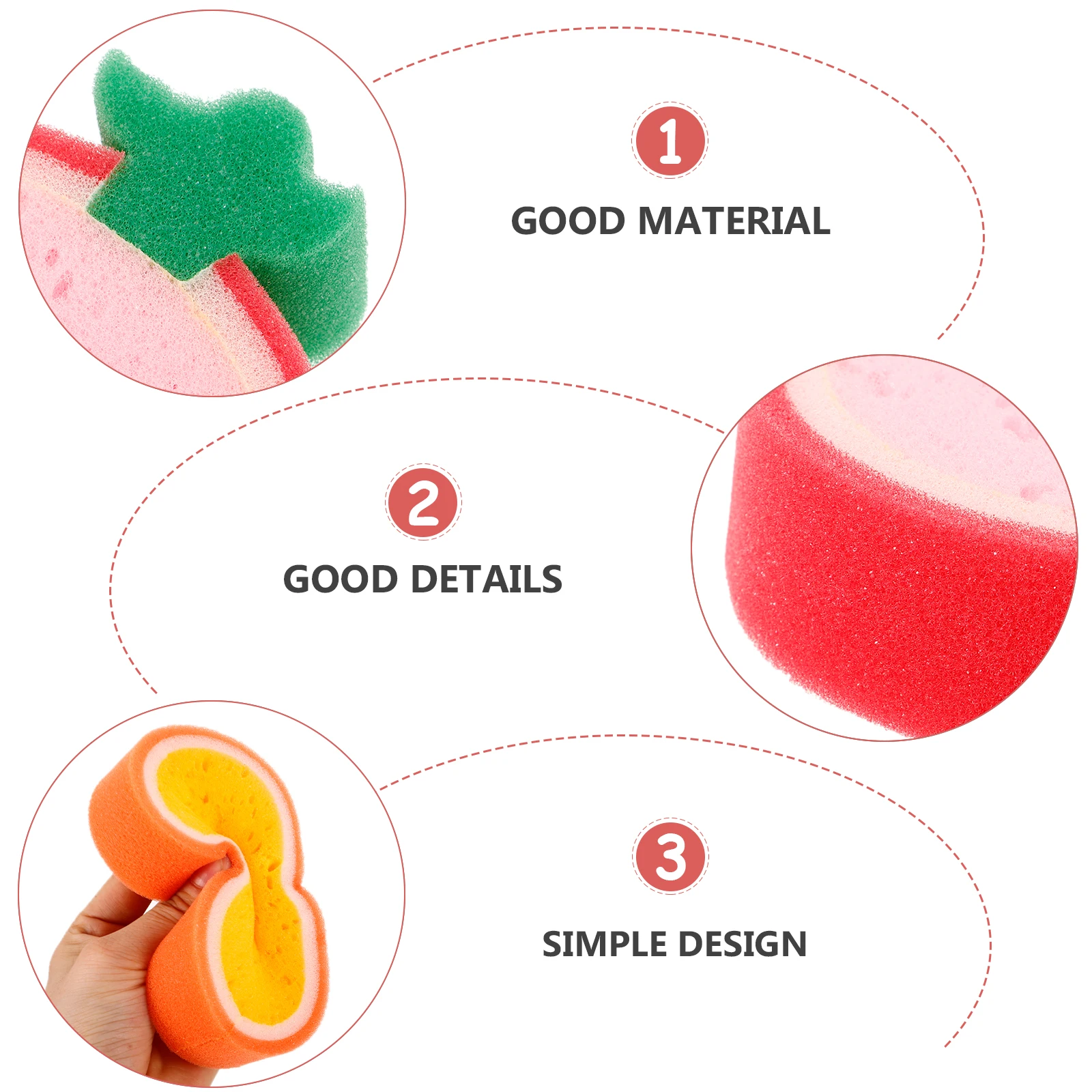 

Dishwashing Sponges Fruit Pattern Non-Scratch Kitchen Cleaning Scrub Sponge Reusable Washing Dishes Tool Compact Wok Sponge