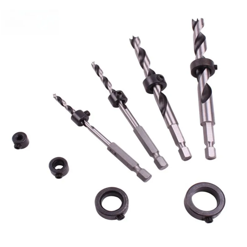 Steel Drill Bit Stopper Ring Positioning Ring for Locator Drill Bit Stopper Deep Ring for Woodworking Drill Bit Stopper