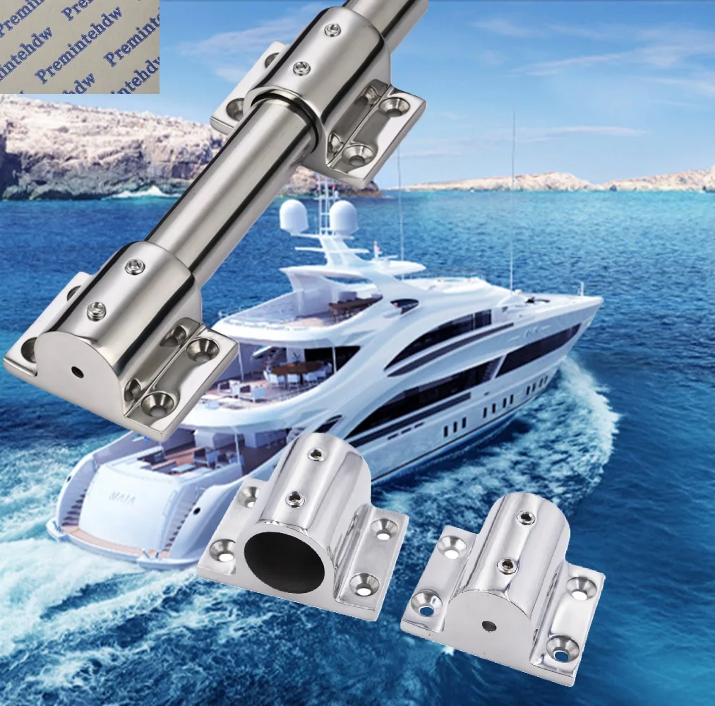 1Pc SUS316 Rectangular Marine Pipe Railing Stanchion Base Mount