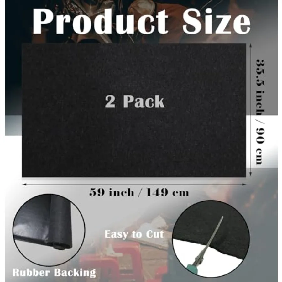 2 Pack Garage Floor Mat 60 x 36 Inch Oil Spill Mat for Under Car Driveway Mats with Waterproof Backing Black Reusable Rubber Ma