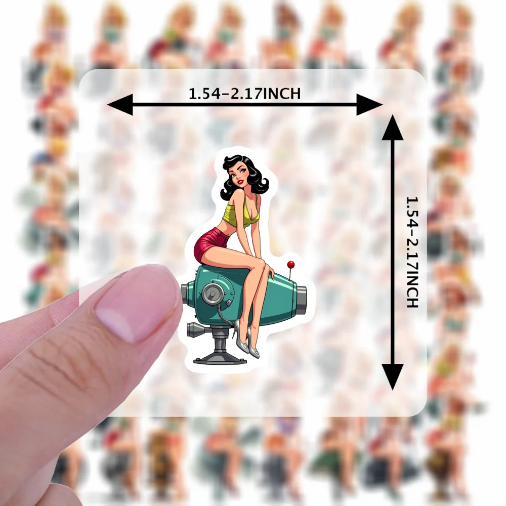 35-70pcs American Retro Spicy Stickers Luggage Laptop Ipad Skateboard Guitar Phone Case Sticker Waterproof Graffiti Decals
