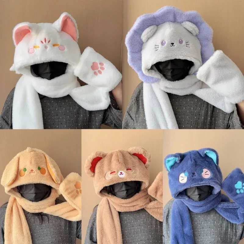 

Аниме «Свет и ночь», 2024, потому что Чарли Сариэль Джесси Эван Осборн, унисекс, милые и теплые перчатки с капюшоном и шарф, подарки