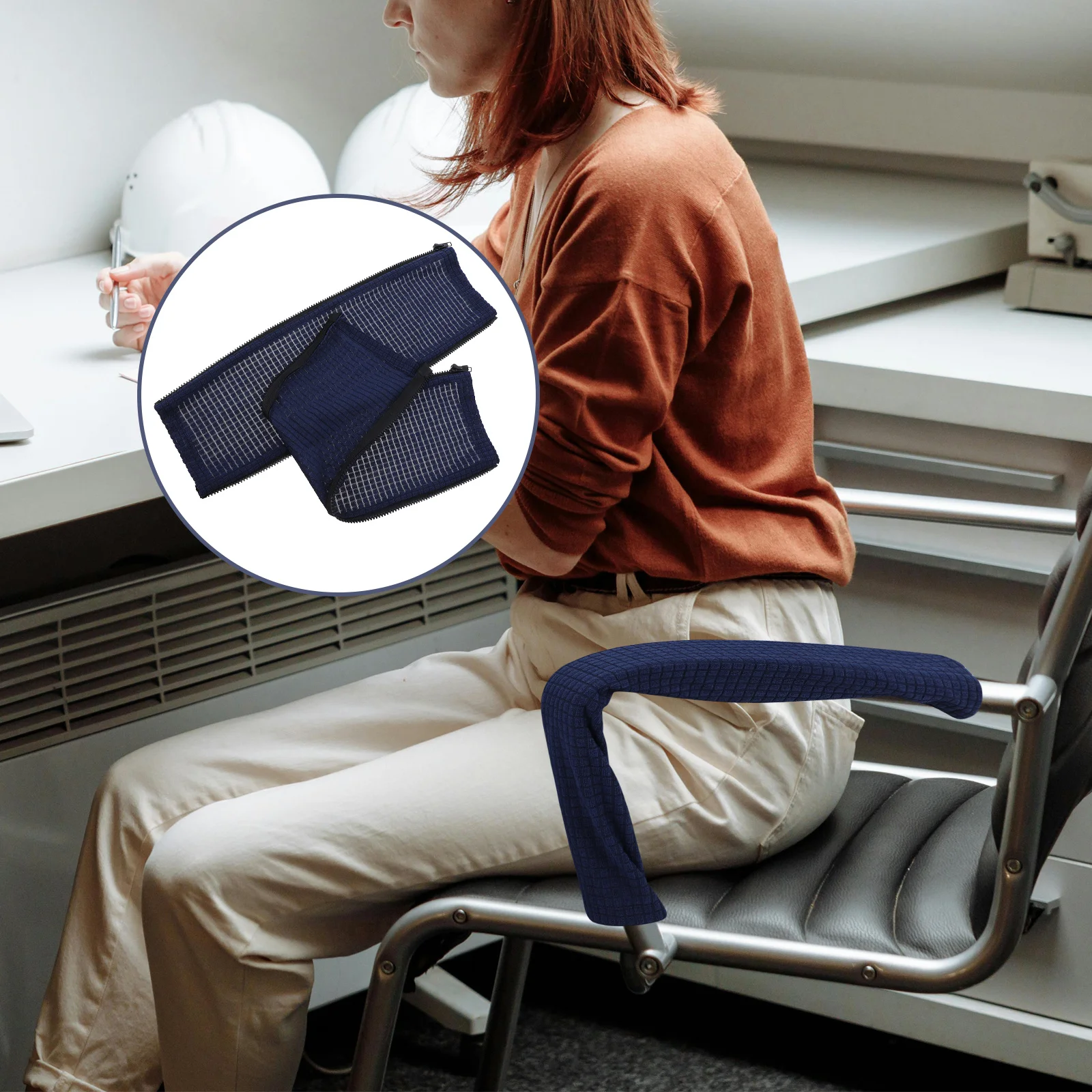 

1Pair Office Chair Armrest Pads Stretchable Covers for Armchairs Recliner Protectors Sleek Design Easy Installation