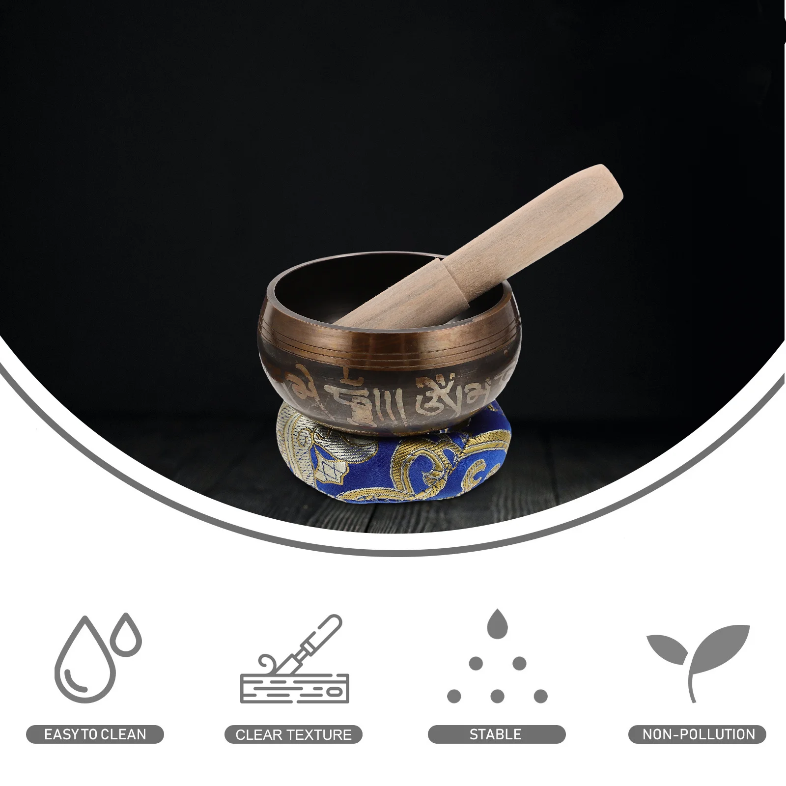 

1Set Copper Buddha Singing Bowl Handicraft Decorative Meditation Sound Bowl Yoga Concentration Gift Accessory Sound Bowls