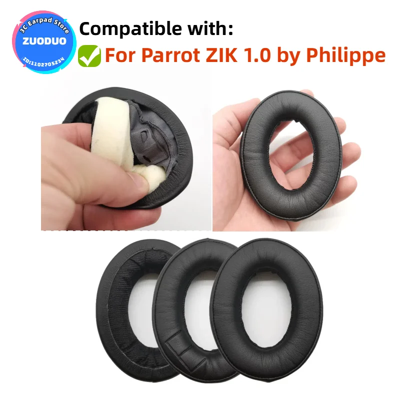 

Replacement Ear Pads Cushions for Parrot ZIK 1.0 by Philippe Headphone Softer Protein Leather Earpads