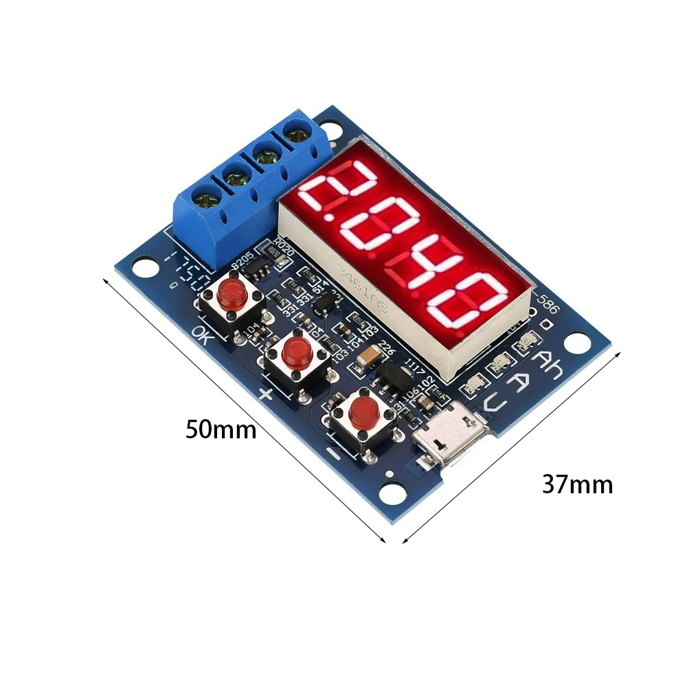 ZB2L3 Battery Tester LED Digital Display 18650 Lithium Battery Power Supply Test Resistance Lead-acid Capacity Discharge Meter