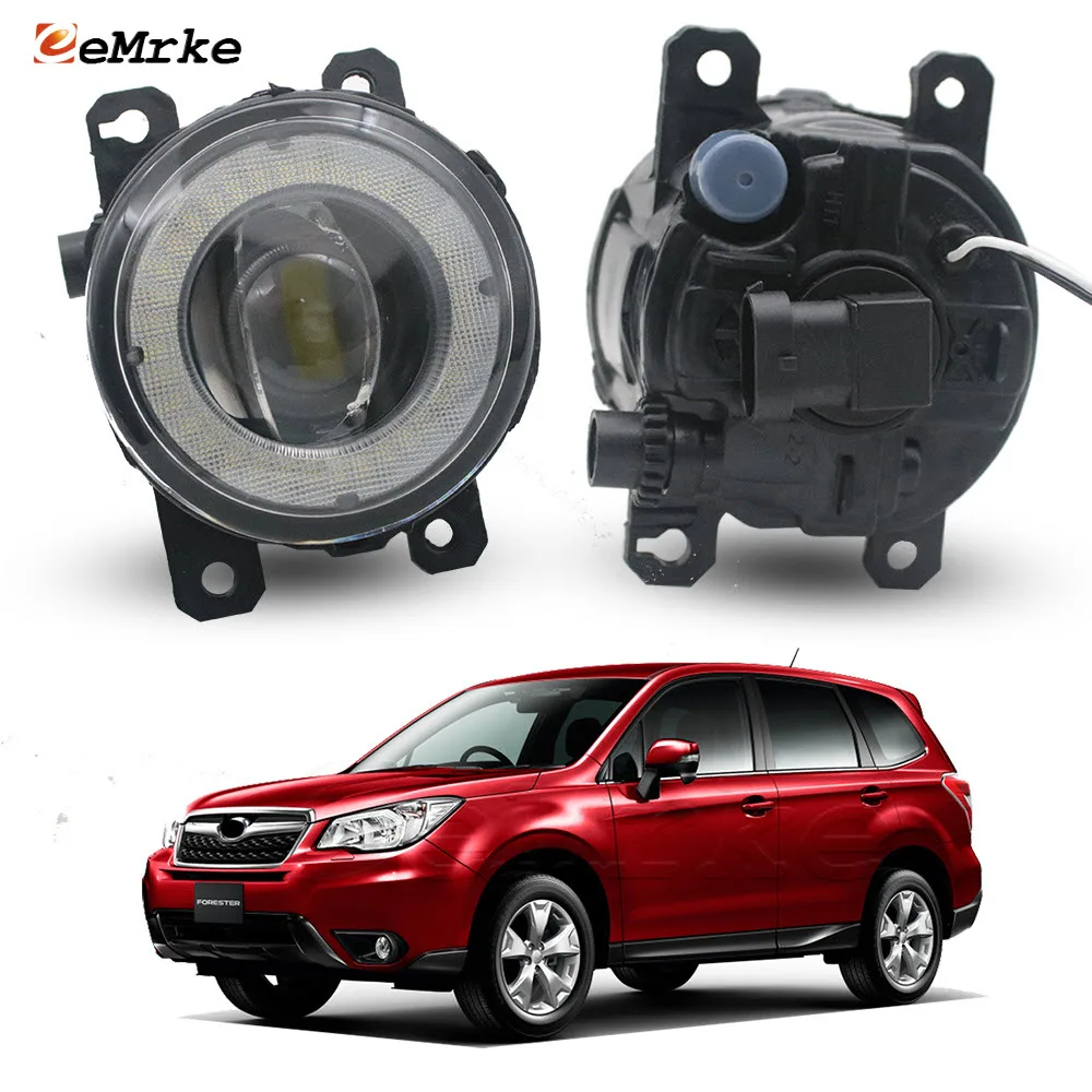 Upgrade LED Lens Car Fog Lights for Subaru Forester SJ XC IV 2013 2014 2015 2016 Angel Eyes DRL Driving PTF Daytime Running Lamp