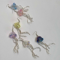 Unique Jellyfish Earrings Adornment Comfortable Jellyfish Ear Drops Handcrafted Ear Jewelry Enhancing Personal Style