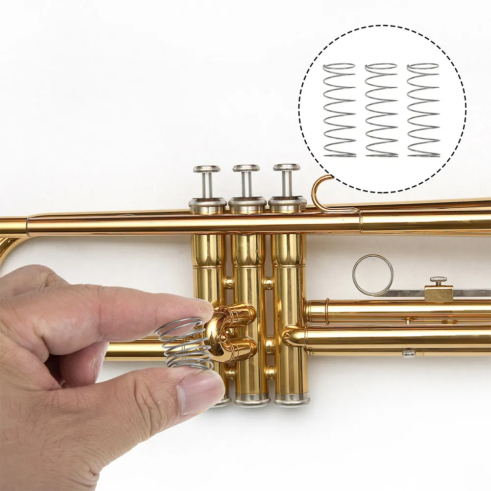 

6Pcs Trumpet Spring Set Stainless Steel Sturdy Reliable Trumpet Button Mountings Replacement Parts for Instrument Maintenance
