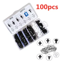 Auto Fastener Clip Car Fender, Push Retainer Pin Rivet, pára-choques para Painel Guarnição da Porta, Pacote Bag Box, 50 PCs, 100 PCs