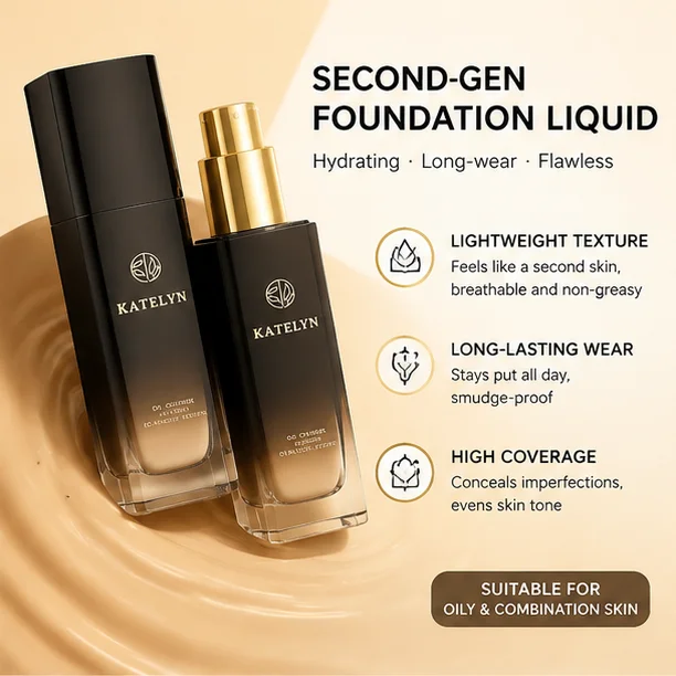KATELYN 30ml Face Foundation Cream Oil-Control Matte BB Cream Waterproof Lasting Concealer Liquid Full Coverage Matte Base