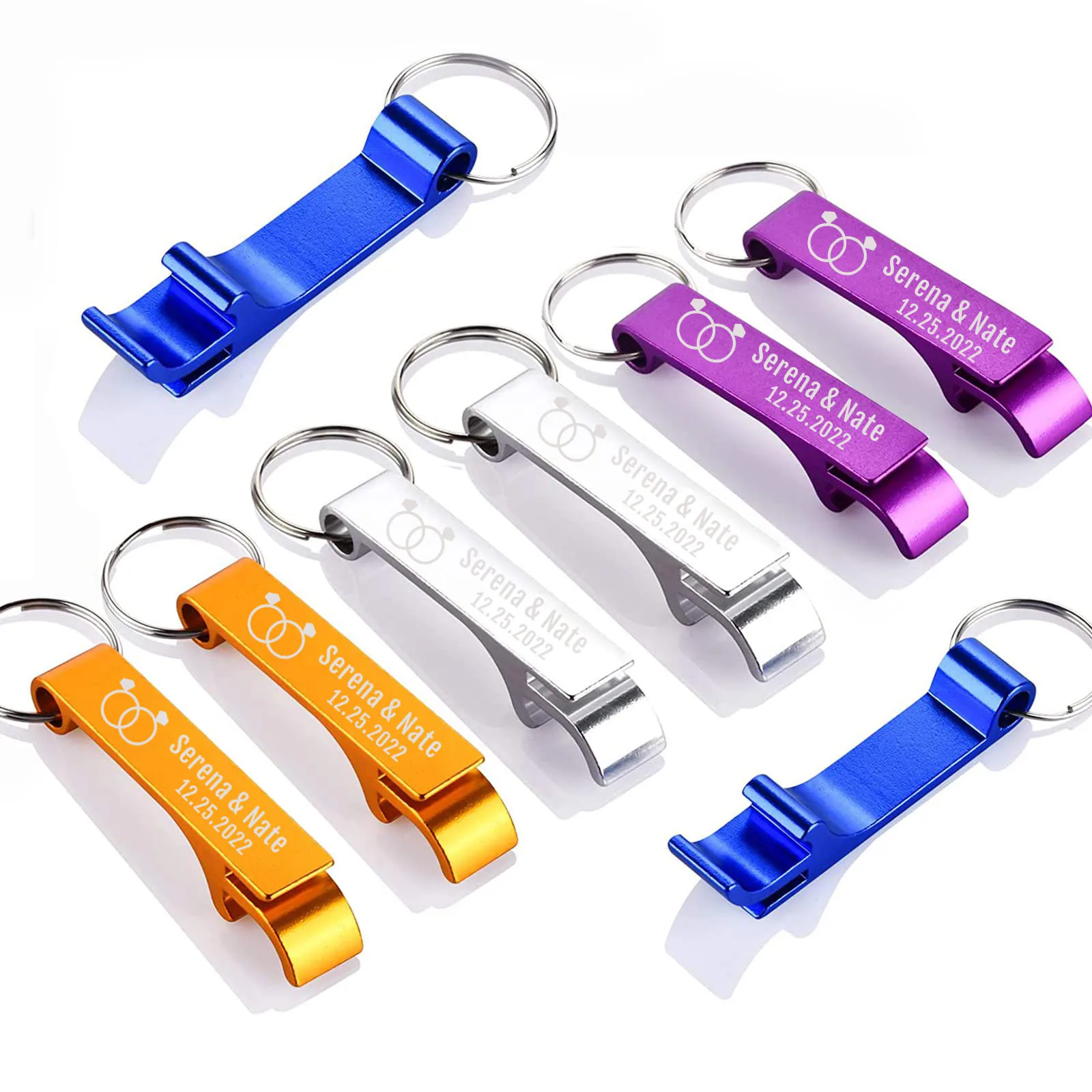 

30pcs Personalized Bottle Opener Keychain, Custom Wedding Favors Small Gifts Keychain Bulk, Promotional Item with Your Logo