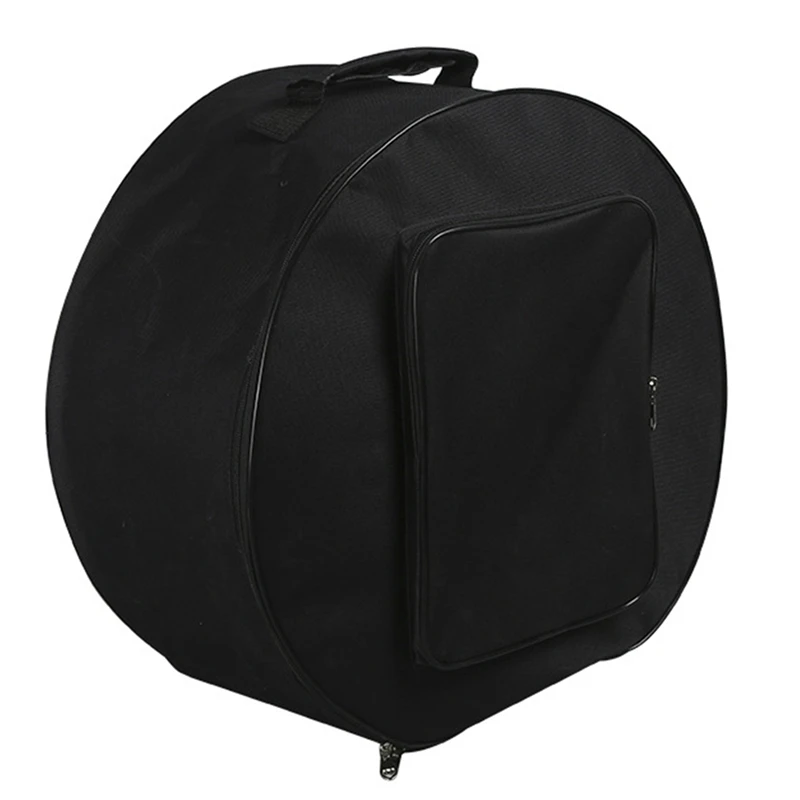 New-Compact Snare Drum Bag Backpack Case With Shoulder Strap Outside Pockets Musical Instrument Accessory Black 40X18cm