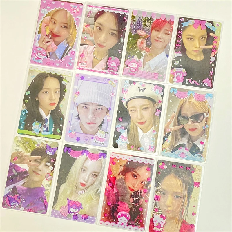 20pcs/pack Cute Japanese Cartoon Kpop Photo Card Holder Idol Laser Photo Protective Display Sleeves Kawaii Stationery Kids Gift