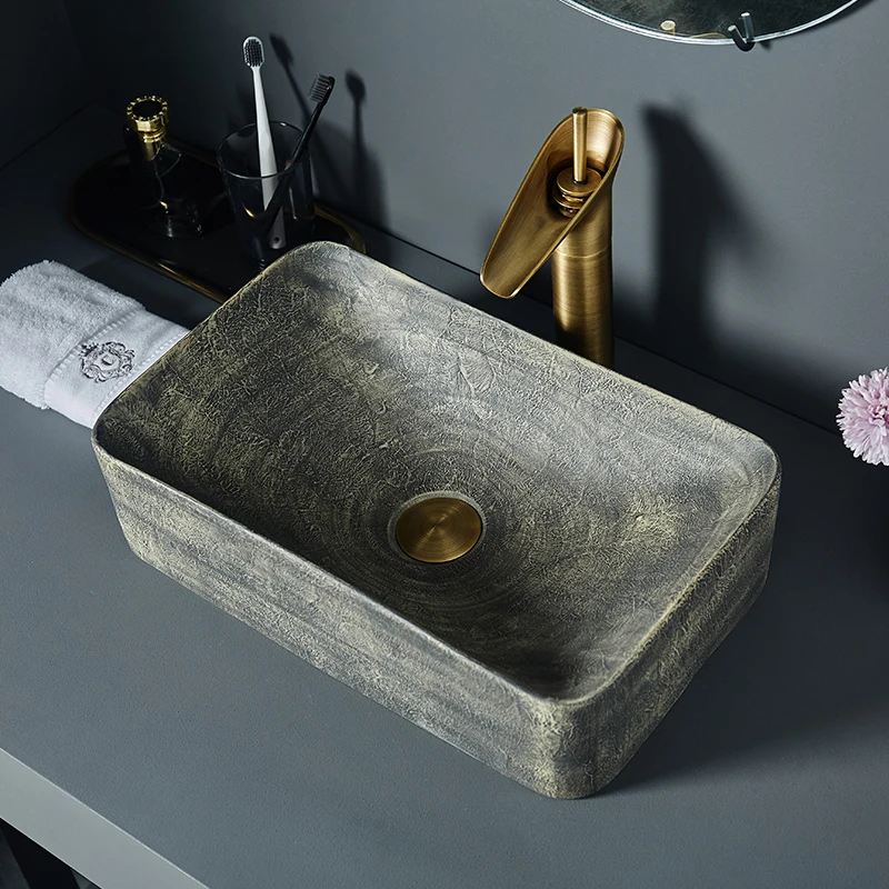 Porcelain Bathroom ceramic counter top sink wash basin popular in europe art basin lavabo chinese porcelain basin