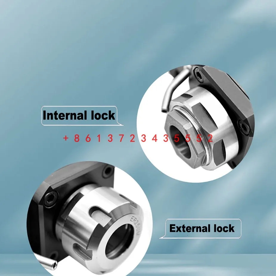 NEW BMT40 powered tool holder ER25 ER32 inner/outer lock 45 turret 12-station turning and milling compound center 90 degree