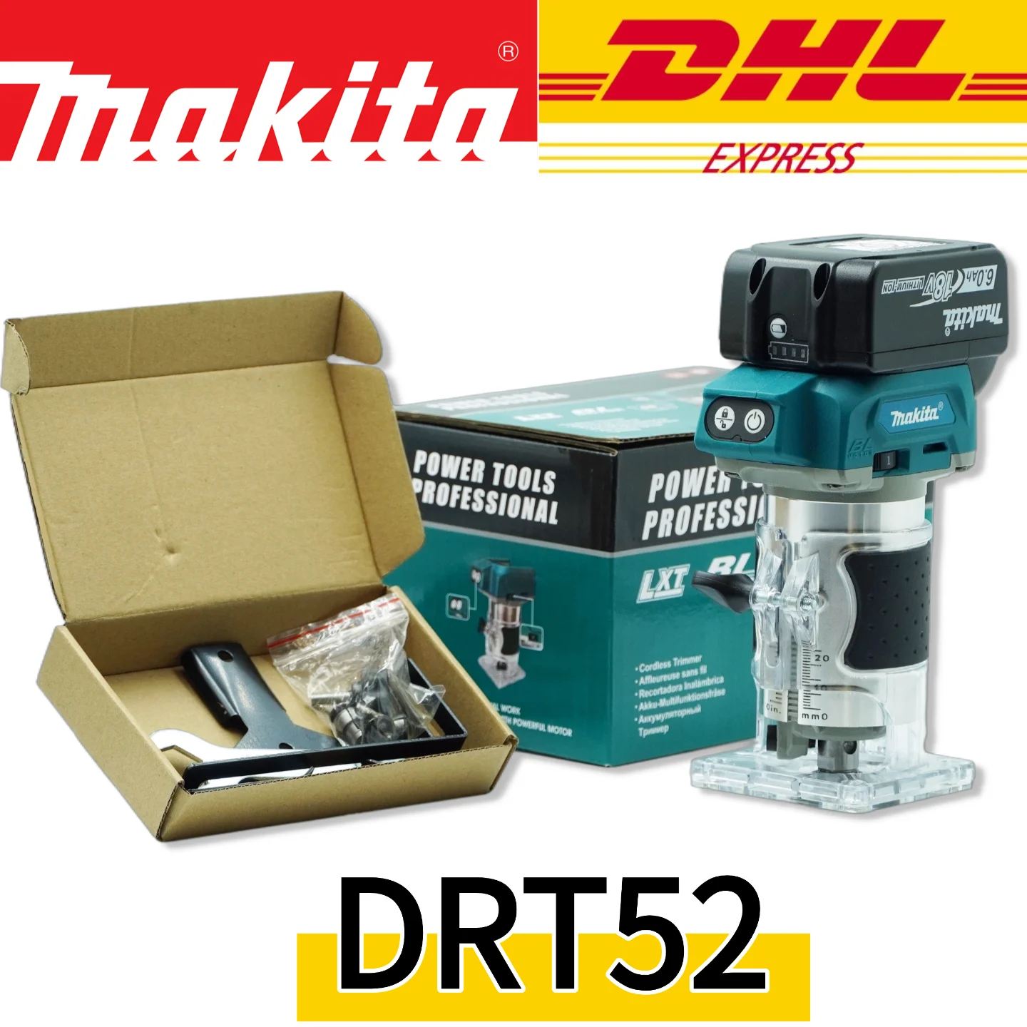 NEW Makita DRT52 wireless woodworking edge trimmer,18V multi-function electric woodworking milling and edge trimming machine