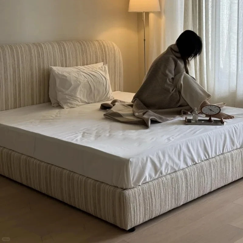 

Master Bedroom Dedicated Removable Washable Fabric Double Bed 1.8m Wedding Single Bed 1.5m Storage Bed