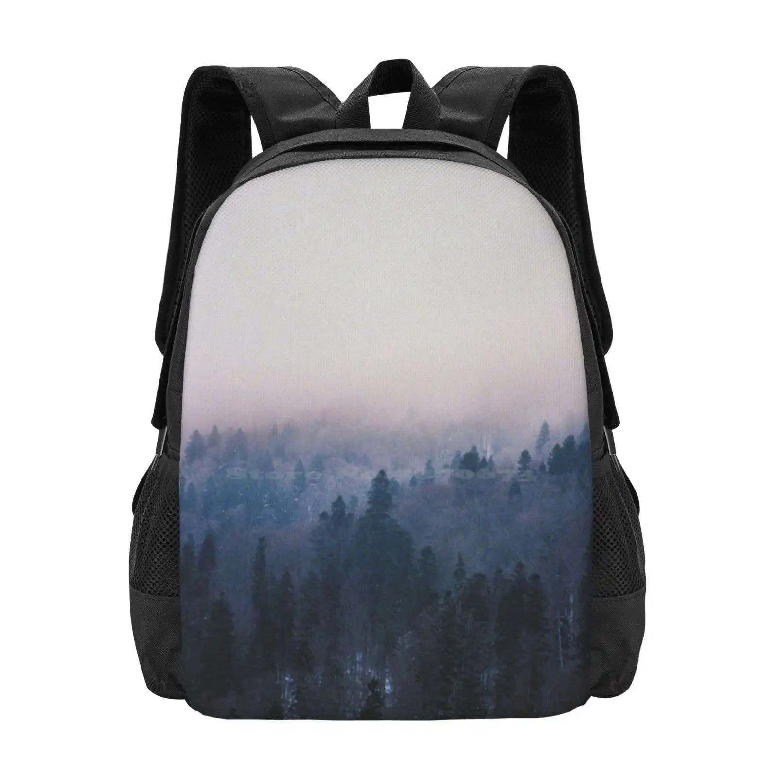 Home Again School Bags Travel Laptop Backpack Home Nature Forest Into The Wild Trees Fog Mountains Landscape Minimal Travel