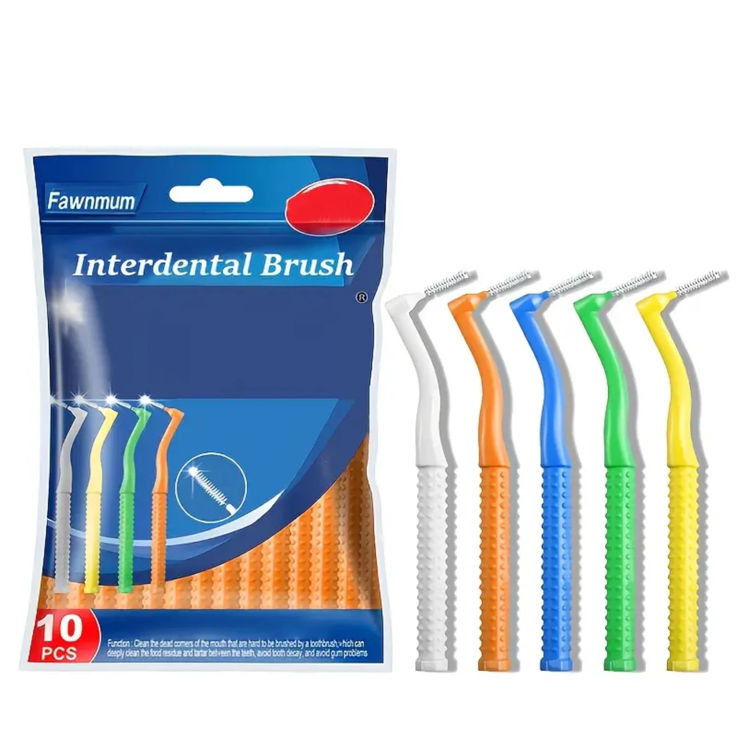 Pack of 10 High-quality L-shaped Interdental Brushes for Thorough Braces and Teeth Cleaning, Each Length of 3.7 Inches, Excellen