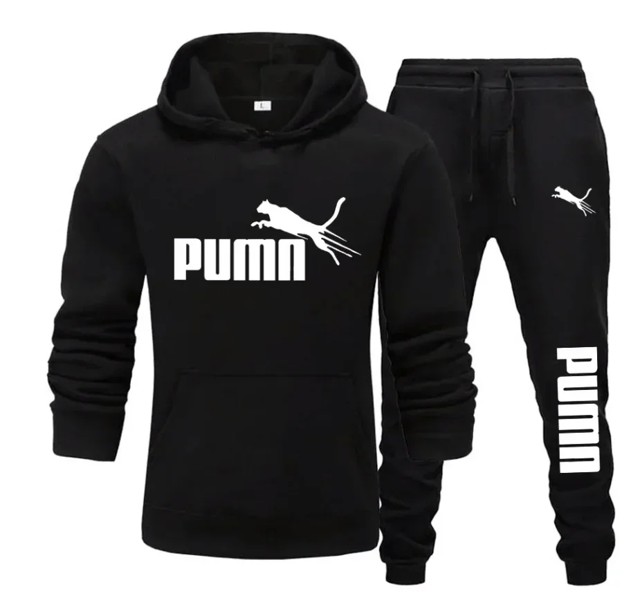 New Autumn Winter Men Women Tracksuit Hoodies + Pants 2Pcs Sets Suit Fashion Trend Hip Hop Y2K Clothing Sportswear Sweatshirts