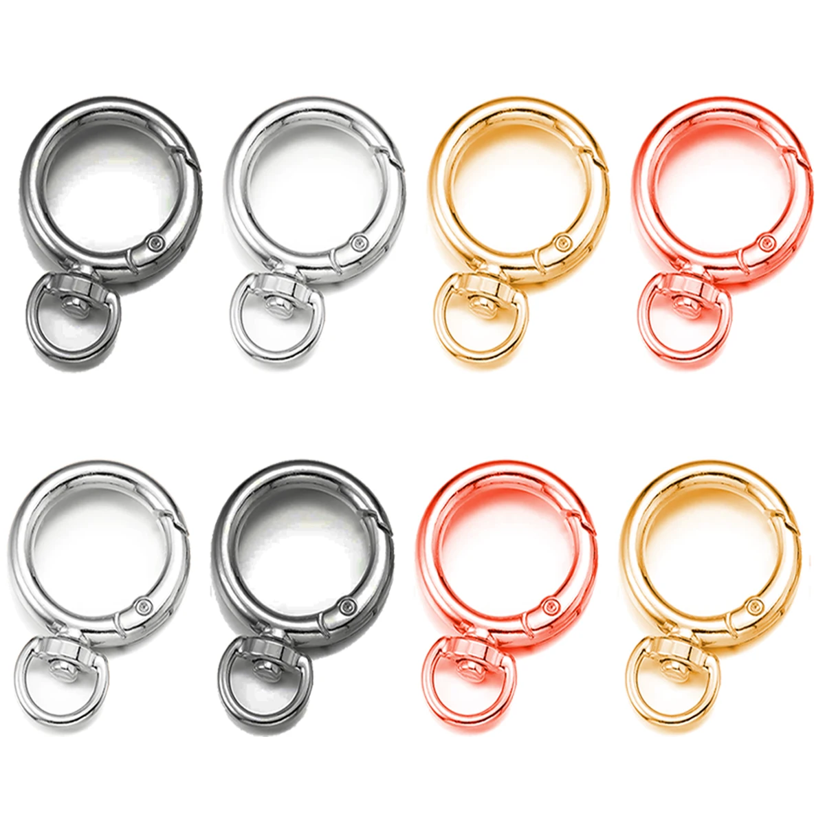 8/15 Key Rings, Spring O-Ring Key Hooks, for Buckling, Metal Alloy Circular Clasp, Suitable for DIY Accessories, Key Pouches
