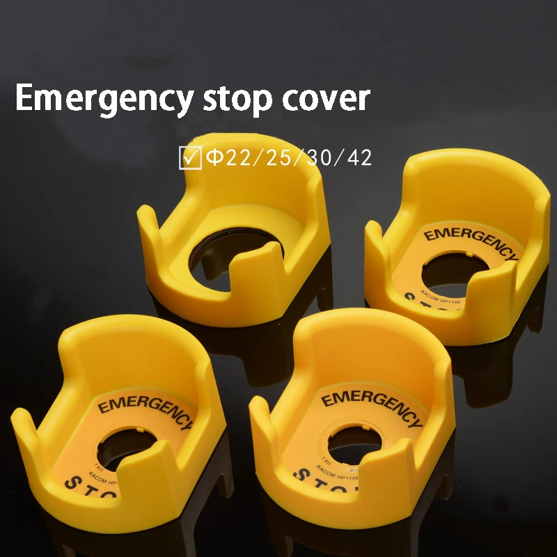 

emergency stop button box protective cover22mm button switch protection cover yellow ring accessories