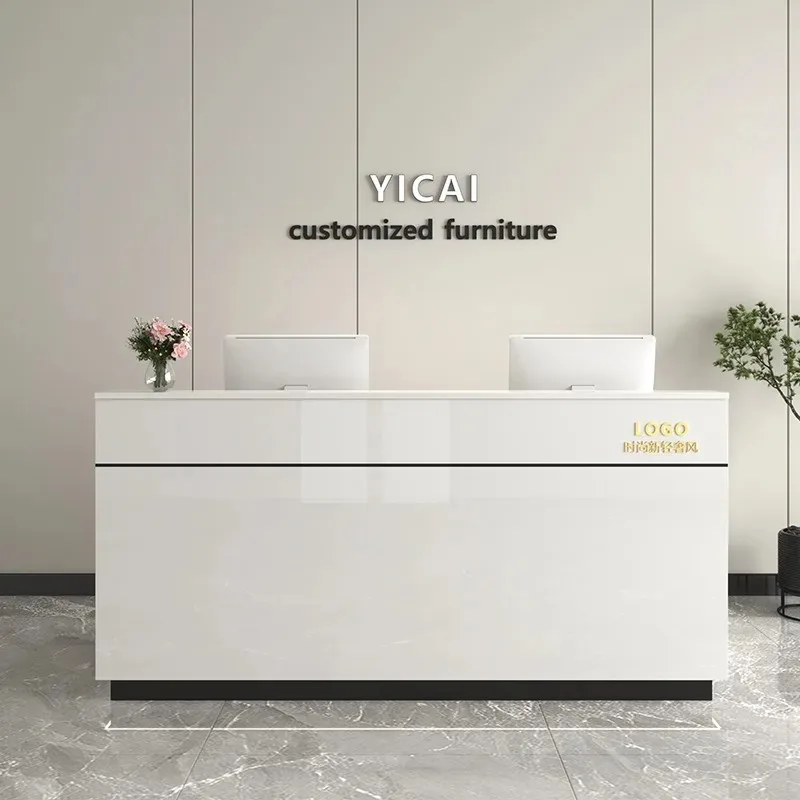 

Company Luxury Reception Desk Counter Beauty Simple Vintage Reception Desks Large Size Comptoire Accueil Space Saving Furniture