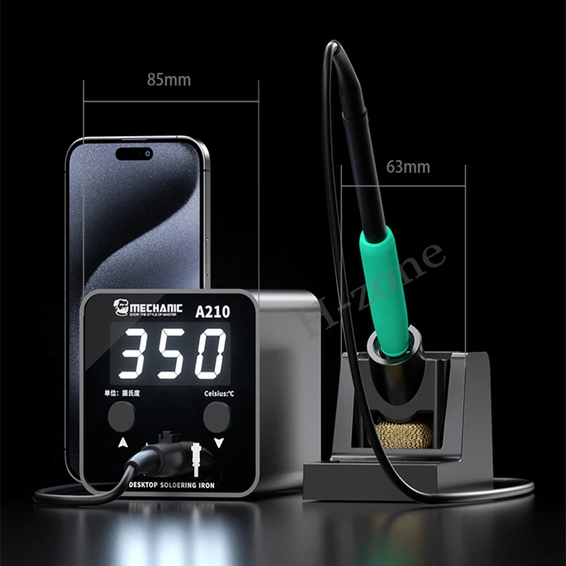 Imagem -05 - Mecânico Desktop Ferro de Solda Inteligente Led Grande Display Núcleo de Aquecimento Proteção contra Curto-circuito Estação de Solda A210 C210