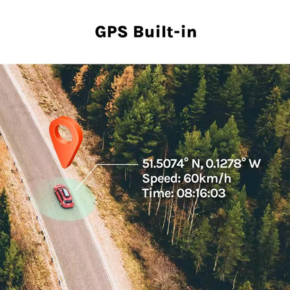 Global Version  A500s Dash Cam, Car Camera Dashcam with APP 2.7K Ultra Full HD Dual CH ADAS GPS Loop Recording Rear Cam